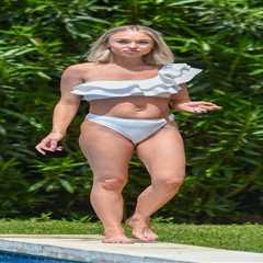 Jorgie Porter flaunts post-baby bikini bod just FOUR months after giving birth (and I'm not jealous ..