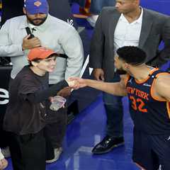 Joyful Karl-Anthony Towns, Timothée Chalamet embrace after Knicks beat Celtics in Game 4
