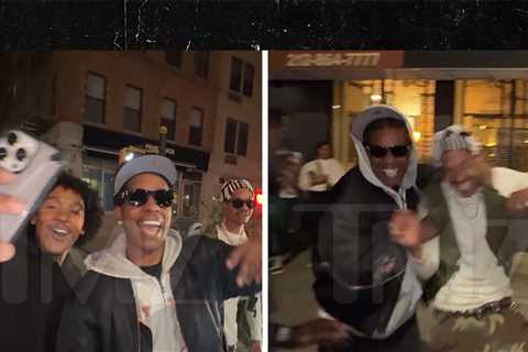 A$AP Rocky Celebrates & Hoops With Knicks Fans After Brunson Game-Winner