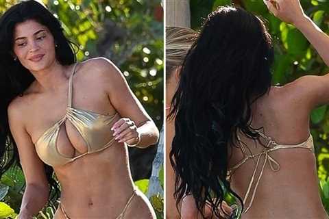 Kylie Jenner Sizzles In Gold Bikini During Turks & Caicos Beach Day