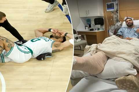 Jayson Tatum breaks silence on devastating Celtics injury with hospital photo