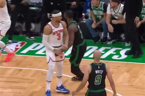 Jaylen Brown appears to grab Josh Hart’s crotch in heated Knicks-Celtics moment