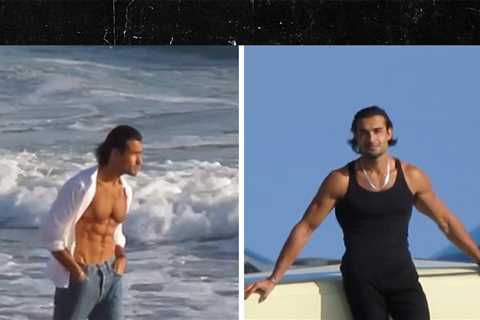 Sam Asghari Shows Off Rock-Hard Abs in Steamy Malibu Beach Photo Shoot