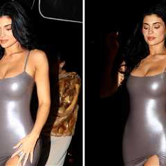 Kylie Jenner Stuns in Skintight Chrome Dress During Los Angeles Outing