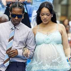 Rihanna & A$AP Rocky Walk the Blue Carpet at ‘Smurfs’ Movie Premiere in Brussels