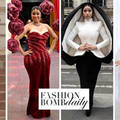 Our ‘Top 4 ‘Favorite Cardi B Looks at Paris Fashion Week including a Red Rahul Misha Couture Look,..