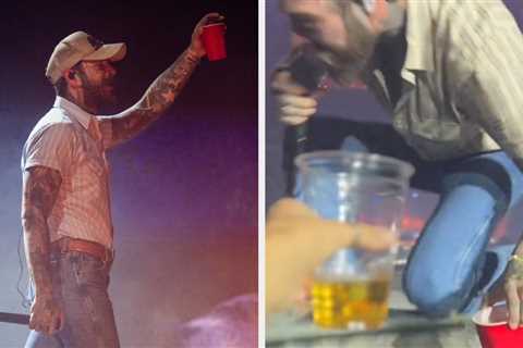 Post Malone Fell Off Stage During His Pour Me A Drink Performance, And The Irony Is Just Too Good