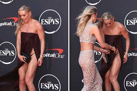 Lindsey Vonn Suffers Wardrobe Malfunction On ESPYS Red Carpet
