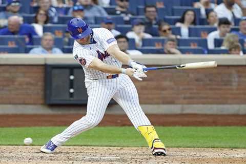 Pete Alonso out of Mets lineup with injury — putting franchise-record streak in jeopardy