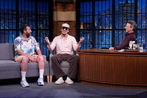 Bad Bunny Gets Adam Sandler’s Stamp of Approval as ‘Funnier Than Me’ in ‘Late Night’ Chat About..