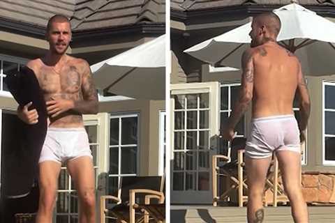 Justin Bieber Emerges From Lake in Dripping Wet Underwear, on Video