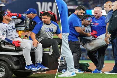 Cubs catcher Miguel Amaya carted off field after scary leg injury