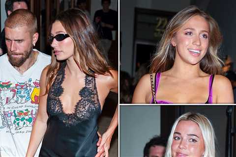 Hailey Bieber Spotted in Tiny Black Dress While Leaving Party with Justin