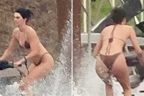Kendall Jenner Whips Around on Jet Ski in Barely-There Bikini