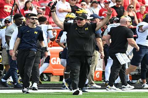 Michigan interim head coach Biff Poggi knew exactly how he wanted to celebrate win: ‘Probably go to ..