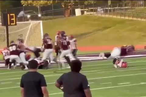 Mom’s horrified reaction after son had spine fractured in high school football belly flop attack