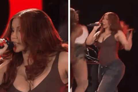 Cardi B’s Pregnant Stomach Visible in Tight Top at Global Citizen Festival