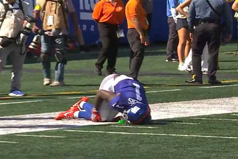 Malik Nabers carted off with injury in potential Giants nightmare