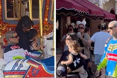 Kourtney Kardashian and Travis Barker Take Rocky to Disneyland