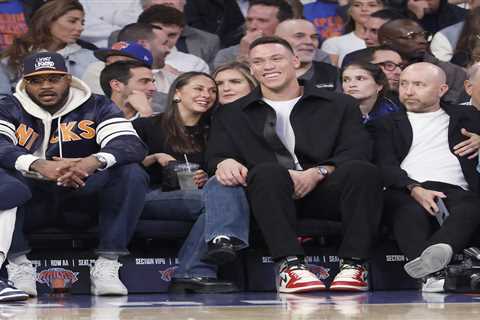 Aaron Judge, Cam Skattebo take in celebrity-packed Knicks season opener