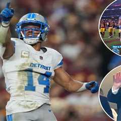 Lions’ Amon-Ra St. Brown breaks out ‘Trump Dance’ while pointing to president in box after touchdown
