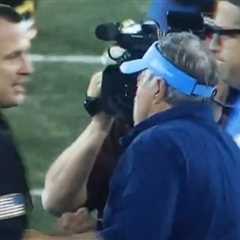 Bill Belichick brushes past Wake Forest coach with frosty handshake after UNC loss