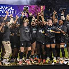 Gotham FC celebrating NWSL championship at City Hall