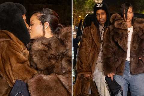Rihanna and A$AP Rocky Share Kiss in Paris, Show Out in Fur