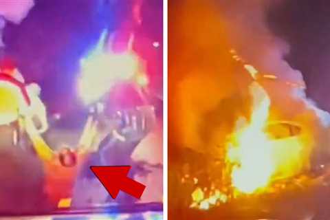 New Jersey Cops Rescue Driver From Burning Car in Dramatic Video
