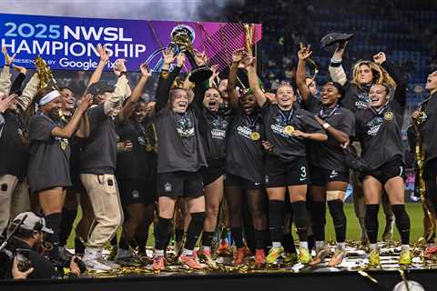 Gotham FC celebrating NWSL championship at City Hall