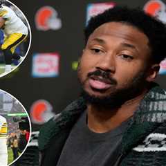 Myles Garrett takes jab at Aaron Rodgers, Steelers after not breaking NFL sack record