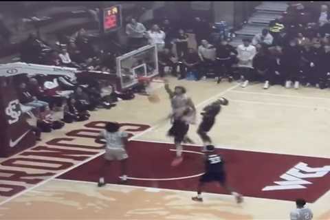 Utah Tech player punches opponent after getting dunked on in wild ruckus