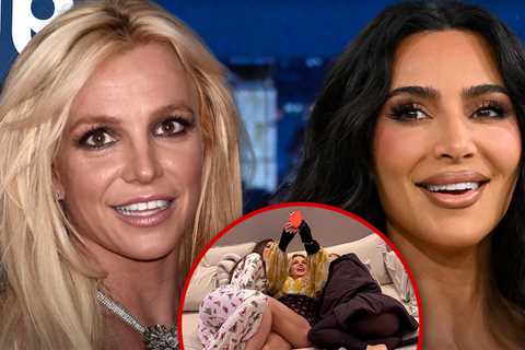 Kim Kardashian Shares New Britney Spears Bed Selfie, Bikini Shot