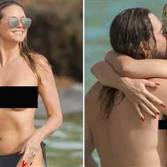 Topless Heidi Klum Packs on PDA With Tom Kaulitz on St. Barts Beach