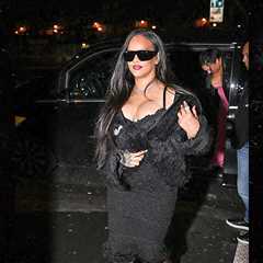 Rihanna Shows Off Her Curves in a Sleek Back Outfit at Paris Fashion Week