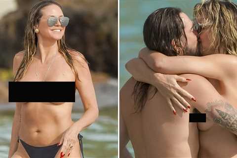 Topless Heidi Klum Packs on PDA With Tom Kaulitz on St. Barts Beach