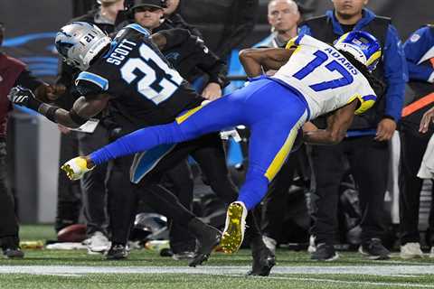 Davante Adams bloodied by violent hit in Rams-Panthers game