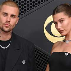 Justin and Hailey Bieber Wear 'ICE Out' Pins to Grammys