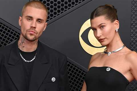 Justin and Hailey Bieber Wear 'ICE Out' Pins to Grammys