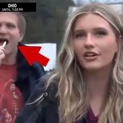 Man Appears to Chew Lit Cigarette on Live TV During Donald Trump's Ohio Visit