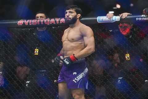 UFC star Arman Tsarukyan punches opponent after Real American Freestyle wrestling match in wild..