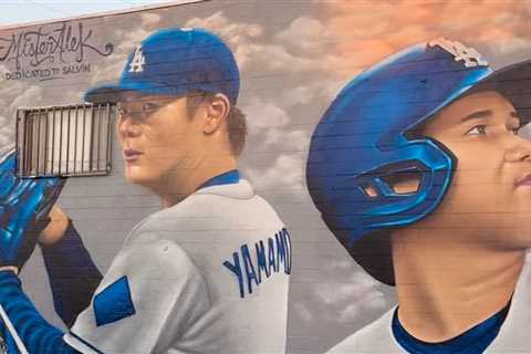 Dodgers mural featuring Ohtani, Yamamoto, Betts and Valenzuela appears in downtown Los Angeles