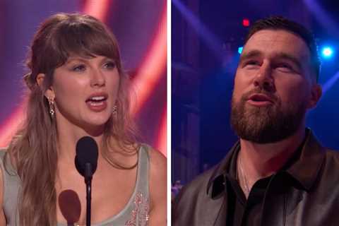 Taylor Swift Shouts Out Fiancé Travis Kelce in iHeartRadio Music Awards Speech