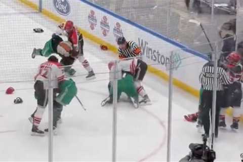 NYPD, FDNY hockey players brawl during rivalry game at UBS Arena