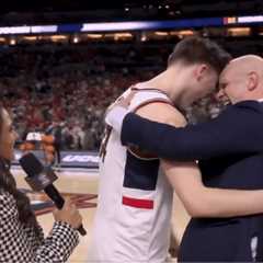 Dan Hurley headbutts UConn’s Braylon Mullins in bizarre moment following Final Four victory