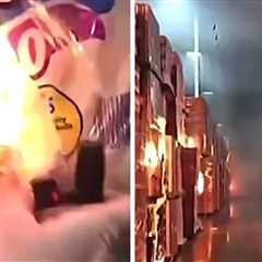 Wild Video Allegedly Shows Employee Set California Warehouse on Fire