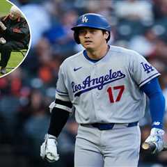 Giants mascot messes with Shohei Ohtani, who tells on him to Dodgers manager