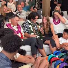 Spencer Fano’s fiancée gets caught in middle of lineman’s wild NFL draft night celebration