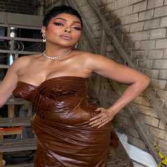 Taraji P. Henson in Brown Leather Jagne at Broadway’s Joe Turner’s Come and Gone Opening Night