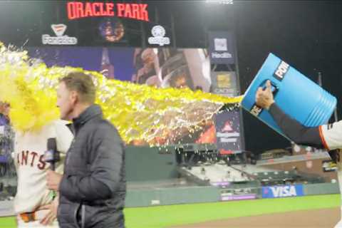 Giants’ victory celebration decimates reporter’s laptop